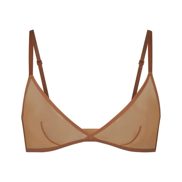 SKIMS Ultra Fine Mesh Triangle Bralette in Bronze - Picture 1 of 10